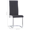 vidaXL Cantilever Dining Chairs 2 pcs Black Fabric