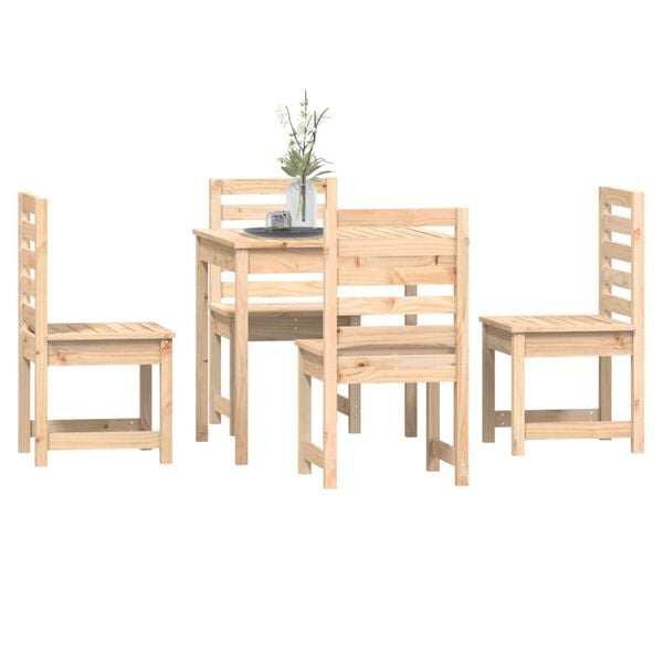 vidaXL 5 Piece Garden Dining Set Solid Wood Pine