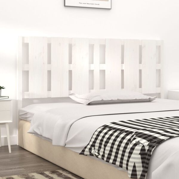 vidaXL Bed Headboard White 165.5x4x100 cm Solid Wood Pine