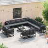 vidaXL Garden Sofa Set with Cushion 14 pcs Black Aluminium