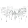 vidaXL Garden Dining Set 5 pcs White Aluminium