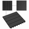vidaXL Decking Tile 11 pcs Black 30 x 30 cm WPC