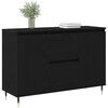vidaXL Sideboard Black Oak 101.5 x 35 x 70 cm Engineered Wood