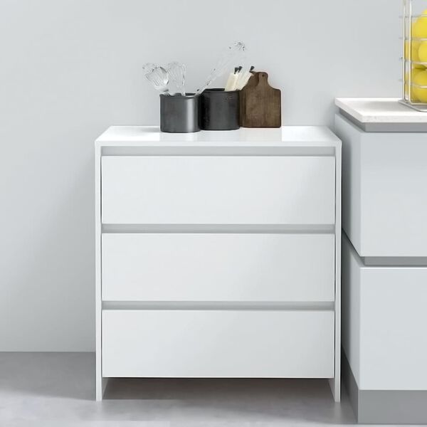 vidaXL Sideboard High Gloss White 70x41x75 cm Engineered Wood