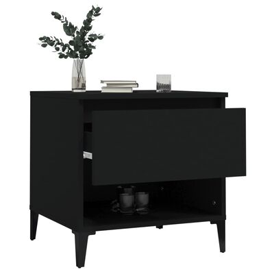 vidaXL Side Table Black 50x46x50 cm Engineered Wood