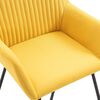 vidaXL Dining Chairs 2 pcs Yellow Fabric