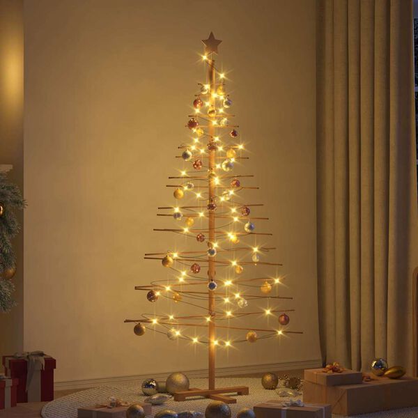 vidaXL Wooden Christmas Tree with Stand Brown 180 cm Bamboo
