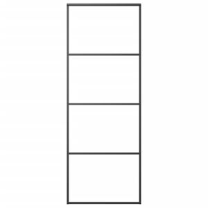 vidaXL Sliding Door Aluminium and ESG Glass 76x205 cm Black