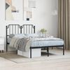 vidaXL Metal Bed Frame without Mattress with Headboard Black 120x190cm