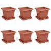 vidaXL Plant Pots 6 pcs Brick Red Plastic