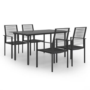 vidaXL Dining Set | Black | Glass | Standard | Durable | Dining Set