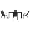 vidaXL Garden Dining Set 5 pcs Black Powder-coated Steel