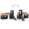 vidaXL Kids' Loft Bed with Tower White&Black 90x190 cm Solid Wood Pine
