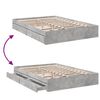 vidaXL Bed Frame with Drawers without Mattress Concrete Grey 150x200 cm King Size