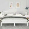 vidaXL Bed Frame with Headboard White Solid pine wood