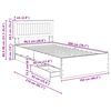 vidaXL Bed Frame with Drawer Smoked Oak 100 x 200 cm Engineer Wood