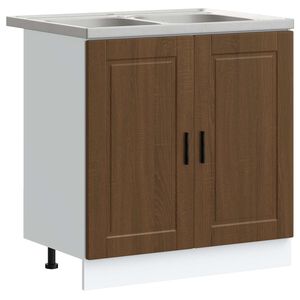 vidaXL Sink Base Cabinet Porto 2 pcs Brown 80 x 46 x 81.5 cm