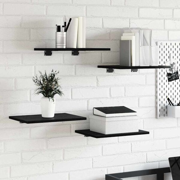 vidaXL Bookshelf Board 4 pcs Black 40 x 30 x 1.5 cm Engineered Wood