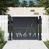 vidaXL Garden Gate Anthracite 100x75 cm Steel Grass Design