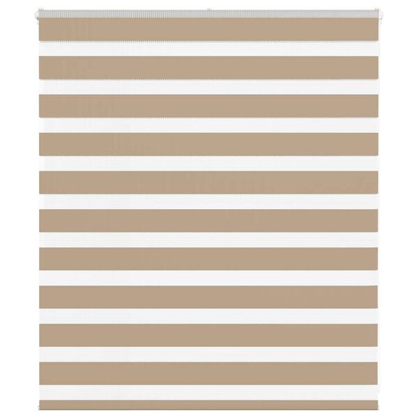 vidaXL Zebra Blind Sand Brown 130x100 cm Fabric Width 125.9 cm Polyester