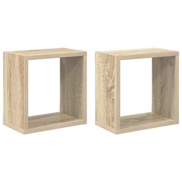 vidaXL Wall Cube Shelves 2 pcs Sonoma Oak 26x15x26 cm