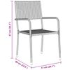 vidaXL Garden Dining Set with Cushion 3 pcs Grey Poly Rattan