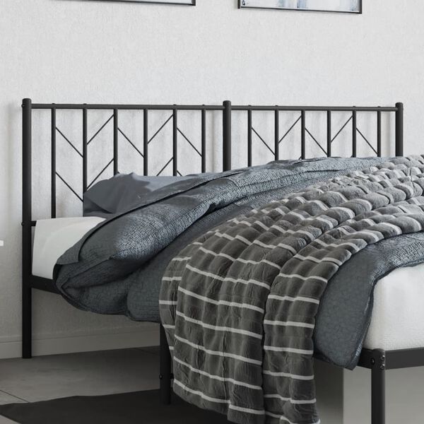vidaXL Metal Headboard Black 160 cm