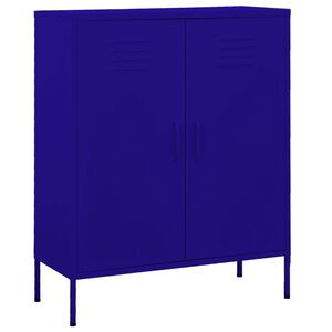 vidaXL Storage Cabinet | Navy Blue | Steel | Medium | Height-Adjustable Shelves
