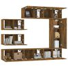 vidaXL 8 Piece TV Cabinet Set Smoked Oak Engineered Wood