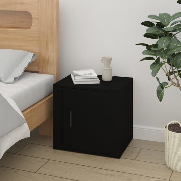 vidaXL Bedside Cabinets 2 pcs Black 50x39x47 cm