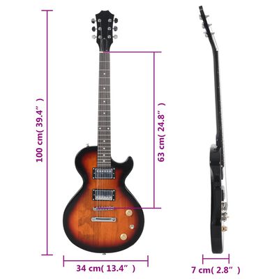 vidaXL Electric Guitar for Beginner with Bag Brown and Black 4/4 39"