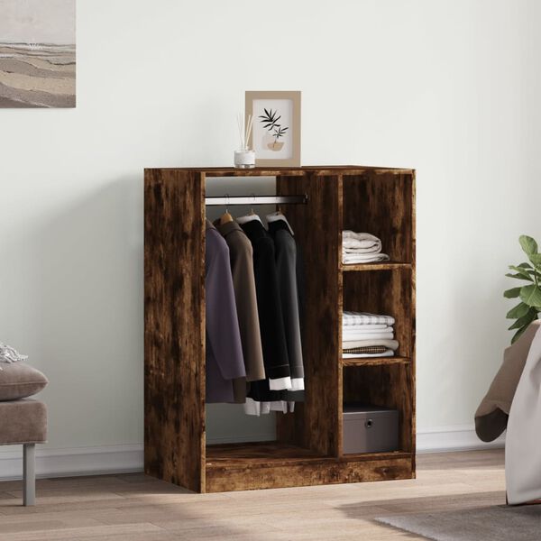 vidaXL Wardrobe Smoked Oak 77x48x102 cm Engineered Wood