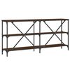 vidaXL Console Table Brown Oak 160x30x75 cm Engineered Wood and Iron