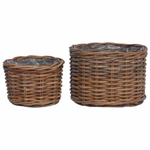 vidaXL Planter Basket with Storage 2 pcs Brown