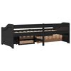 vidaXL Day Bed with 3 Drawers without Mattress IRUN Black 90x200 cm