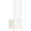 vidaXL Garden Planter with Rack White 39x39.5x114 cm Solid Wood Pine