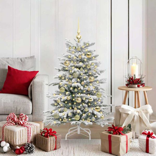 vidaXL Artificial Hinged Christmas Tree White 120 cm PE and PVC