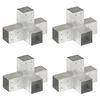vidaXL Post Connectors 4 pcs X Shape Galvanised Metal 81x81 mm