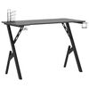 vidaXL Gaming Desk | Black | Engineered wood, iron | Medium | Ergonomic