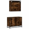 vidaXL 2 Piece Bathroom Furniture Set Smoked Oak Engineered Wood