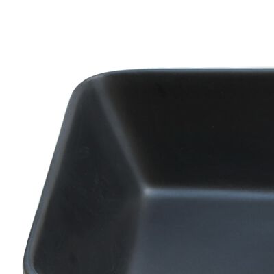 vidaXL Countertop Basin Black and Brown Rectangular 46x35.5x13 cm Ceramic