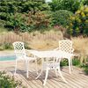 vidaXL 3 Piece Bistro Set Cast Aluminium White