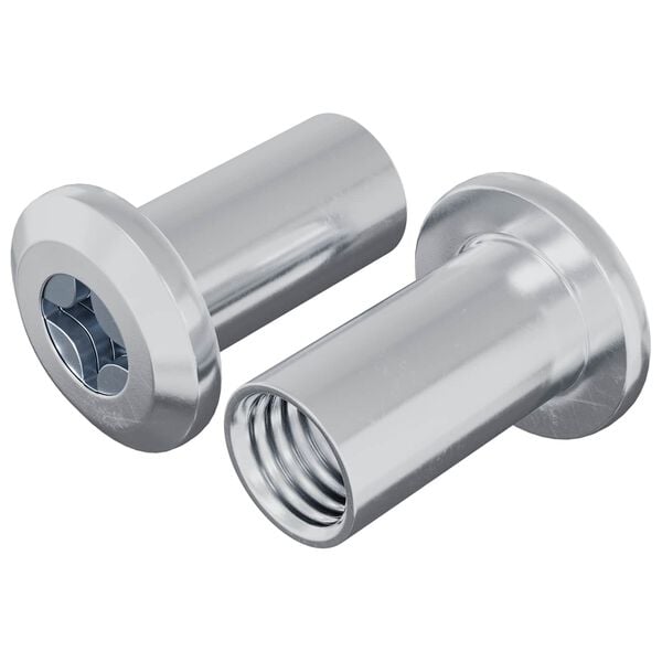 vidaXL Lock Nut 2 pcs Nickel M6 x 25 mm Steel