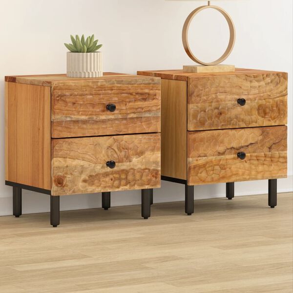 vidaXL Bedside Cabinets 2 pcs 40x33x46 cm Solid Wood Acacia