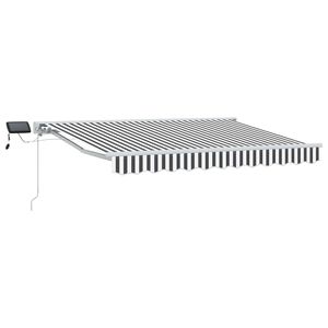 vidaXL Manual Awning Frame with LEDs Anthracite and White 2.5 x 2 m