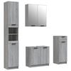 vidaXL 4 Piece Bathroom Cabinet Set Grey Sonoma Engineered Wood