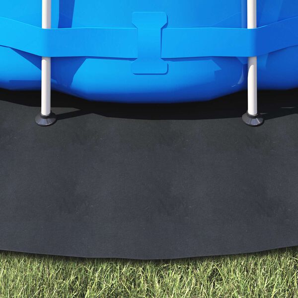 vidaXL Pool Ground Sheet Folding Black &Oslash; 396 cm Non-woven Fabric