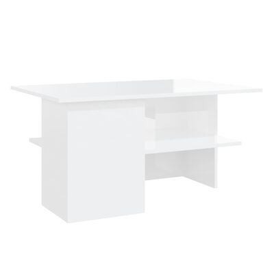 vidaXL Coffee Table High Gloss White 90x60x46.5 cm Engineered Wood