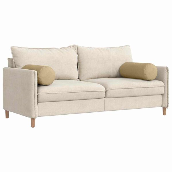 vidaXL Bolster Pillows 2 pcs Grey Green Ø 25 x 70 cm Corduroy Fabric