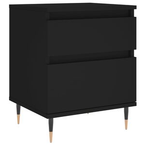 vidaXL Bedside Cabinet Black 40x35x50 cm Engineered Wood